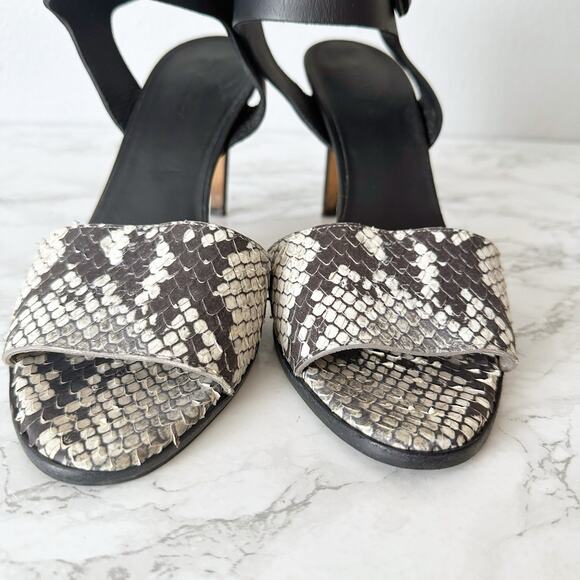 Vince Snake Leather Ankle Cuff Sandal Heels Women’s Size‎ 9.5 EU 41 ANTONIA - Picture 3 of 11